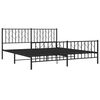 vidaXL Metal Bed Frame without Mattress with Footboard Black 183x213cm