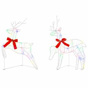 vidaXL Christmas Reindeer 2 pcs 40 LEDs Multicolour 43 x 19 x 65 cm