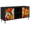 vidaXL TV Cabinet GENNEP 102 x 33 x 51 cm Black Oak Engineered Wood