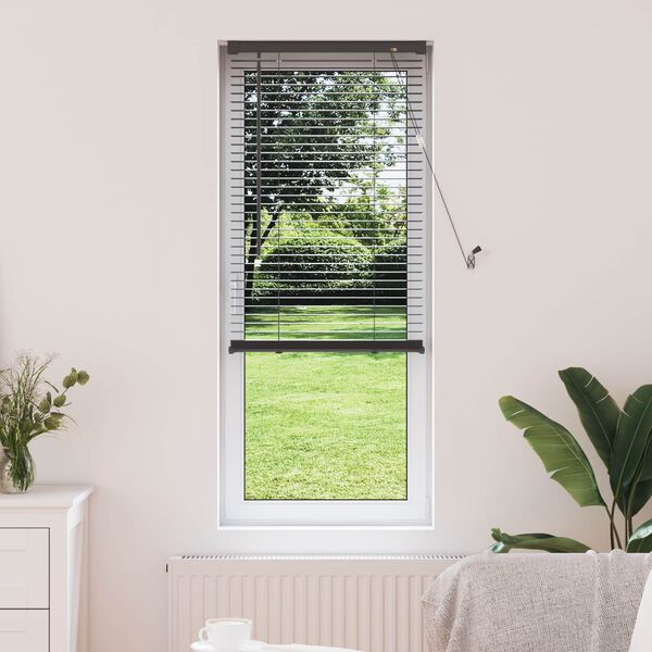 vidaXL Venetian Blind Manual Adjustable Silver Grey 150 x 60 cm PVC