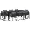 vidaXL Garden Dining Set 9 pcs Black and Anthracite Poly Rattan