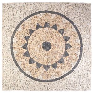 vidaXL Mosaic Tiles Sunflower Pattern Multicolour 120 x 120 cm Marble