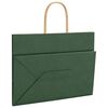 vidaXL Paper Bags 250 pcs with Handles Green 32x17x25 cm