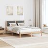 vidaXL Bed Frame with Headboard Dark Grey 140 x 190 cm Solid Pine Wood