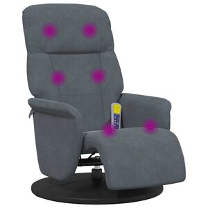 vidaXL Massage Recliner Chair Dark Grey 91 x 71 x 105 cm Velvet