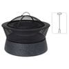 ProGarden Fire Bowl with Grill Round 54.5x54.5x38 cm Black