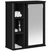 vidaXL Bathroom Wall Cabinet with Mirror Black Oak 50x21x60 cm