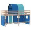 vidaXL Kids' Loft Bed with Tunnel without Mattress Blue 90x190cm