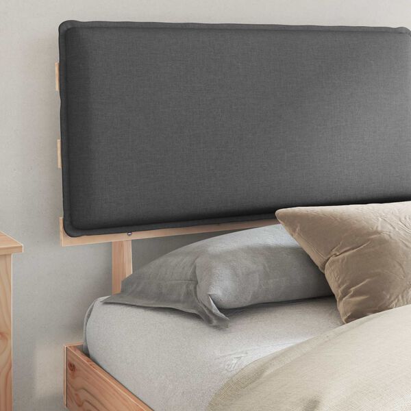 vidaXL Bed Frame with Upholstered Headboard Dark Grey 200 x 200 cm
