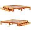 vidaXL Bed Frame without Mattress Wax Brown 200x200 cm Solid Wood Pine