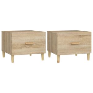 vidaXL Coffee Tables 2 pcs Sonoma Oak 50x50x40 cm Engineered Wood
