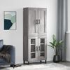 vidaXL Highboard Grey Sonoma 69.5x34x180 cm Engineered Wood