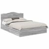 vidaXL Storage Bed Grey Sonoma 140 x 200 cm Engineered Wood