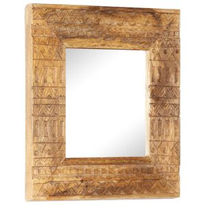 vidaXL Mirror | Natural wood grain | Solid mango wood | 50 cm square