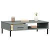 vidaXL Coffee Table with Metal Legs Grey Solid Wood Pine OSLO