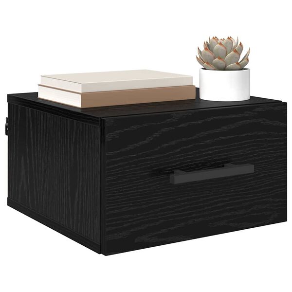 vidaXL Bedside Cabinet Black oak 35 x 35 x 20 cm Engineered wood