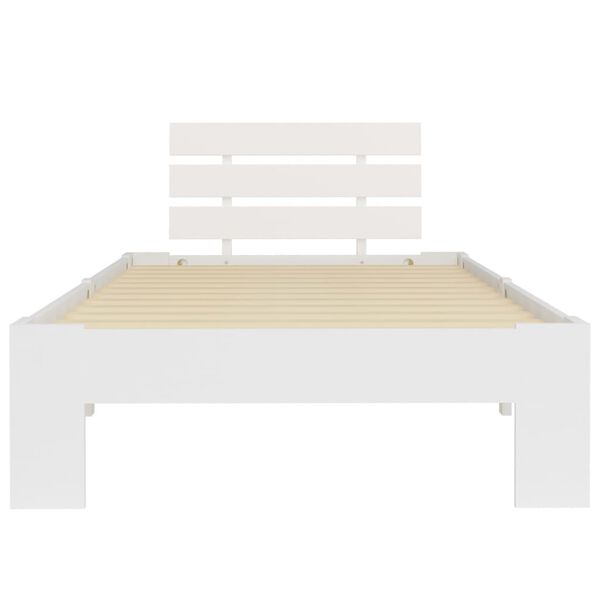 vidaXL Bed Frame without Mattress White Solid Pine Wood 100x200 cm