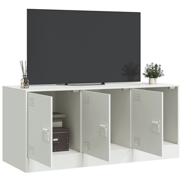 vidaXL TV Cabinet White 99x39x44 cm Steel