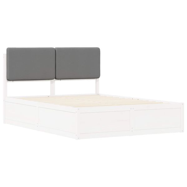 vidaXL Bed Frame with Upholstered Headboard Light Grey 140 x 190 cm