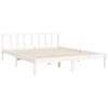 vidaXL Bed Frame without Mattress White King Size Solid Wood Pine