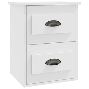 vidaXL Wall-mounted Bedside Cabinet White 41.5x36x53cm