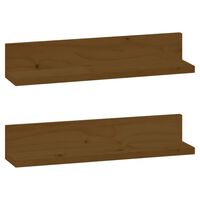 vidaXL Wall Shelves 2 pcs Honey Brown 50x11x9 cm Solid Wood Pine
