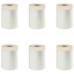 vidaXL Dust Sheet with Adhesive Tape 6 pcs Transparent 55 x 3300 cm