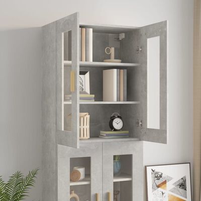 vidaXL Hanging Wall Cabinet Concrete Grey 69.5x34x90 cm