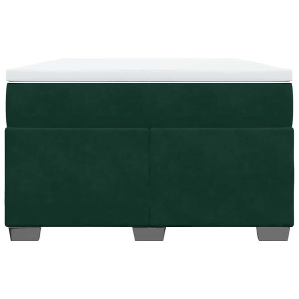 vidaXL Box Spring Bed with Mattress Dark Green 120x200 cm Velvet