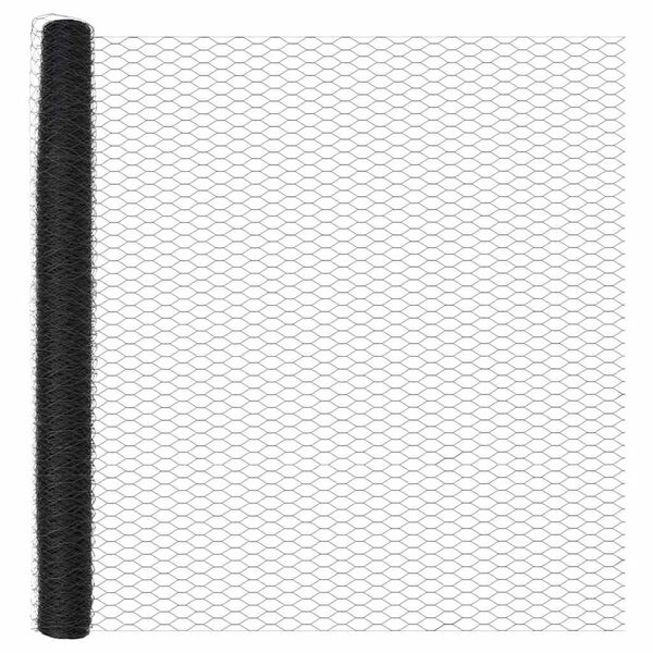 vidaXL Fence Post Grey 50 x 1.6 m (50 mm mesh) Steel and PVC
