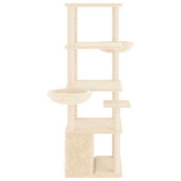 vidaXL Cat Tree with Sisal Scratching Posts Cream 147 cm