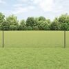 vidaXL Fence with Post Grey 0.5 x 50 m Steel and PVC