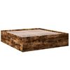 vidaXL Bed Frame without Mattress Smoked Oak 180x200 cm Super King