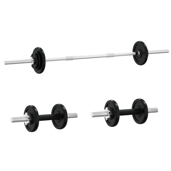 vidaXL Barbell and Dumbbell with Plates 90 kg Cast Iron