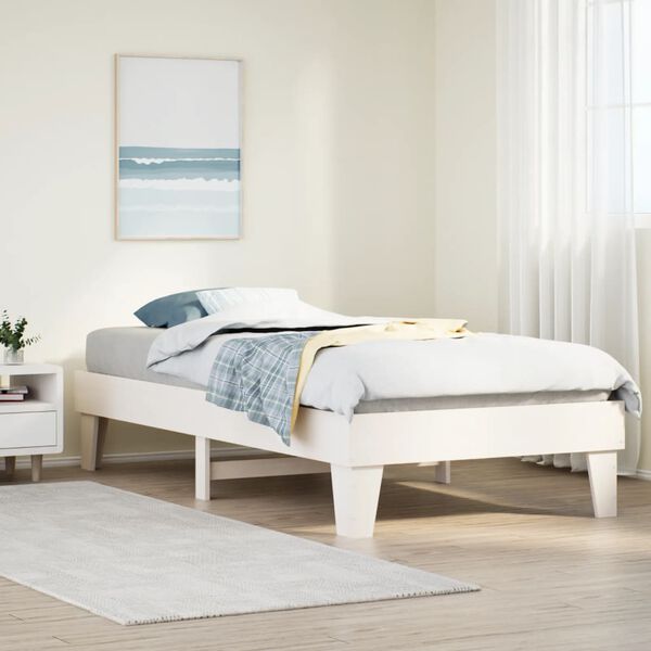 vidaXL Bed Frame without Mattress White 100x200 cm Solid Wood Pine