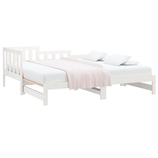 vidaXL Pull-out Day Bed without Mattress White 2x(90x200) cm