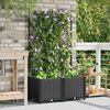 vidaXL Garden Planter 2 pcs Black 80 x 40 x 143 cm Steel