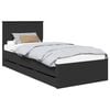 vidaXL Bed Frame with Drawer Black 90 x 190 cm Engineer Wood