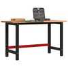 vidaXL Workbench Light Brown 140x60x81.5 cm Solid Wood Oak