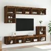 vidaXL 8 Piece TV Wall Units with LED Smoked Oak Engineered Wood