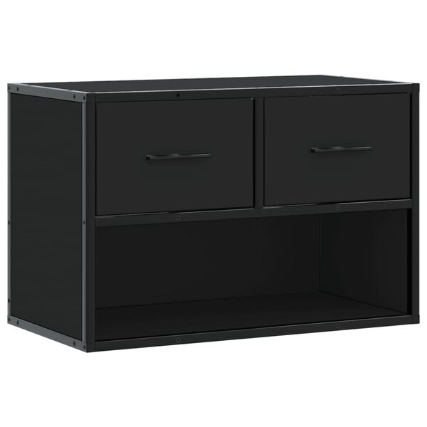 vidaXL TV Cabinet Black 60x31x39.5 cm Engineered Wood and Metal