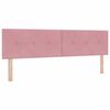 vidaXL Headboard with LED Strip Lights Adjustable Pink 90 cm Velvet