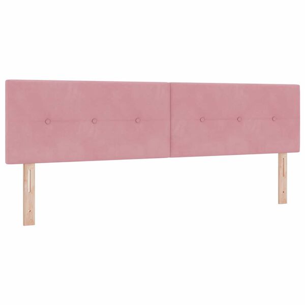 vidaXL Headboard with LED Strip Lights Adjustable Pink 90 cm Velvet