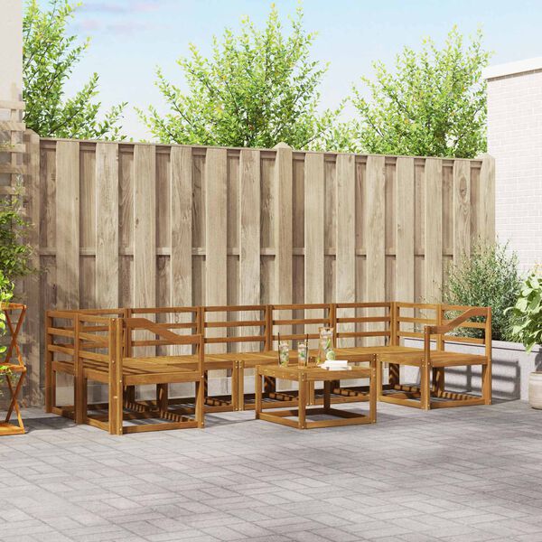 vidaXL Outdoor Sofa Set 8 pcs Natural Solid Acacia Wood