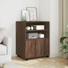 vidaXL Rolling Cabinet Brown Oak 60x48x81 cm Engineered Wood