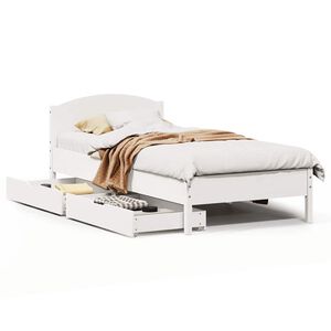 vidaXL Bed Frame without Mattress White 100x200 cm Solid Wood Pine