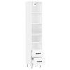 vidaXL Highboard High Gloss White 34.5x34x180 cm Engineered Wood