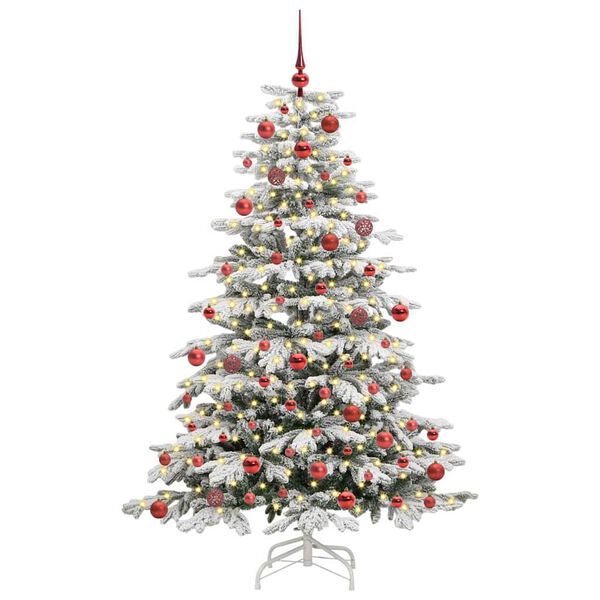 vidaXL Artificial Hinged Christmas Tree White 180 cm PE and PVC