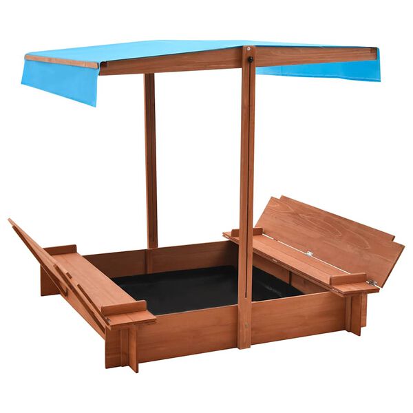 vidaXL Sandbox with Roof Firwood 122x120x123 cm