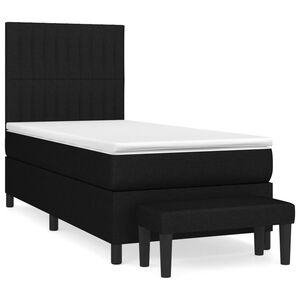 vidaXL Box Spring Bed with Mattress Black 80x200 cm Fabric